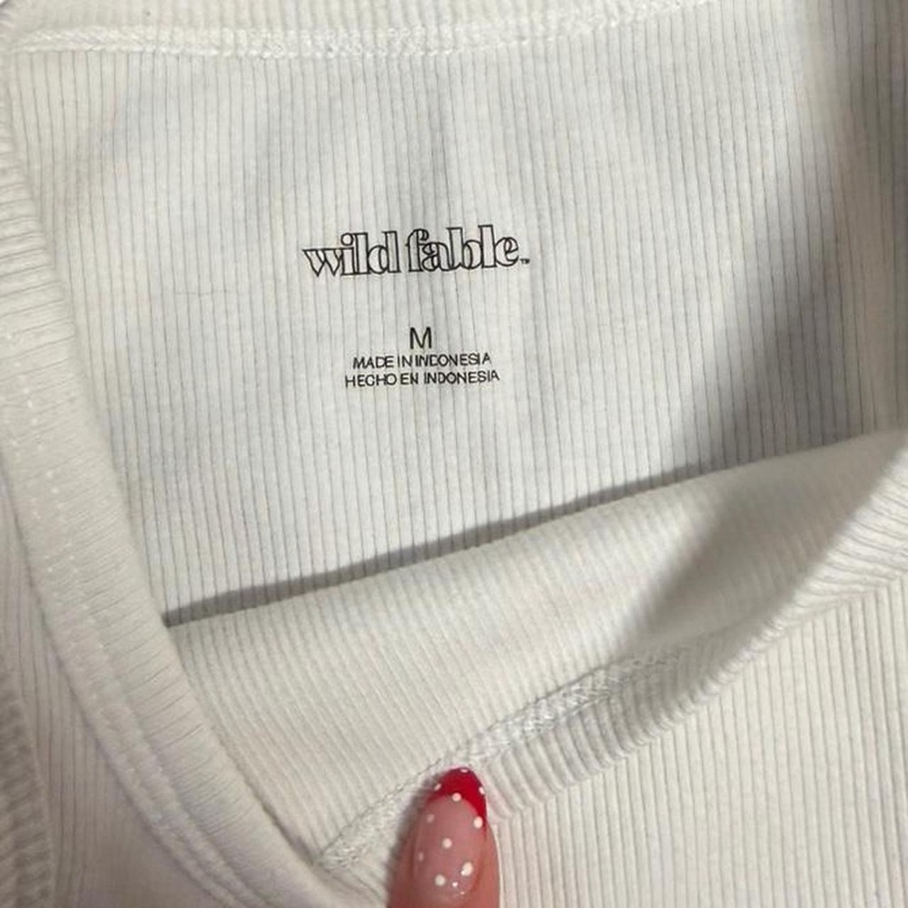Wild Fable Ribbed White Tank - Picture 2 of 3